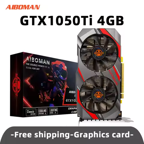 AIBOMAN NVIDIA GTX1050Ti 4G Graphics Card High Definition Gaming Independent Graphics card DDR5 Desk