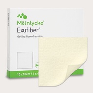 Mölnlycke Exufiber Ag+ Antimicrobial Gelling Fibre Dressing 10x10cm 1's