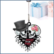 Cool Swinging Skull Charm Rearview Mirrors Charm Car Charm Car Accessories Pendant Decor For Balcony