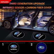 【SUBARU】2PCS Light Sensor Wireless Carbon Welcome Light Car Door BRZ Imprezza XV WRX Forester Outback