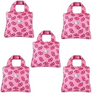 Envirosax Reusable Grocery Bags- Set of 5 Piggy in the Middle, Foldable Quality Shopping Tote Bag, E