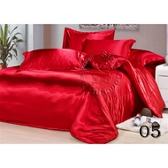 5 Ft. Satin Fitted Bedsheet 5 Pcs (SB505 Red Color)