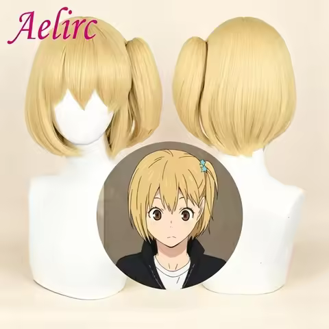 Hitoka Yachi Cosplay Wig Anime Coser Haikyu Synthetic With Ponytail Clip Wig Rose Net Heat Resistant