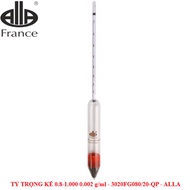 Hydrometer 0.8-1,000 0.002 g/ml Tp 20oC, Code: 3020FG080/20-QP, Brand: ALLA, 100% new