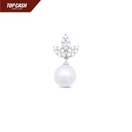 Top Cash Jewellery 10K Lab Grown Floral Diamond Pearl Pendant