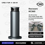 Rocware RC360 4K 360° Video Conference Camera | AI Auto Framing | Built-in Mic & Speaker | Meeting R