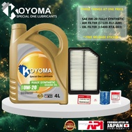 HONDA ODYSSEY RB3, RB4 2.4 2008y- 2013y AIR FILTER+OIL FILTER+KOYOMA 0W20 FULLY SYNTHETIC ENGINE OIL