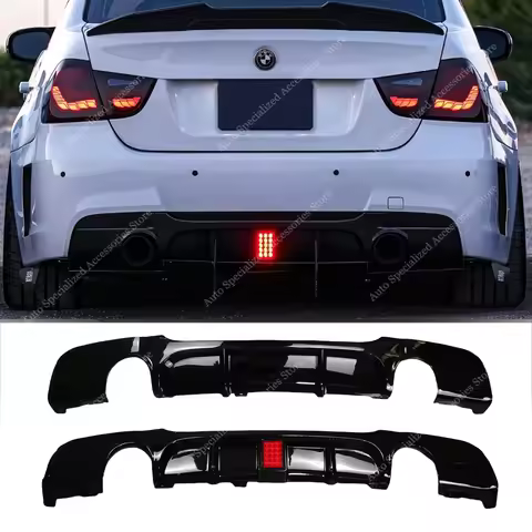 MP Style Gloss Rear Diffuser Cover Bumper Lip Splitter For Bmw E90 E91 320d 325d 330d 335i 05-12 4-D