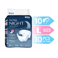 BW - Ultra Night Adult Tape Diaper (10 pcs/bag Size M/L)