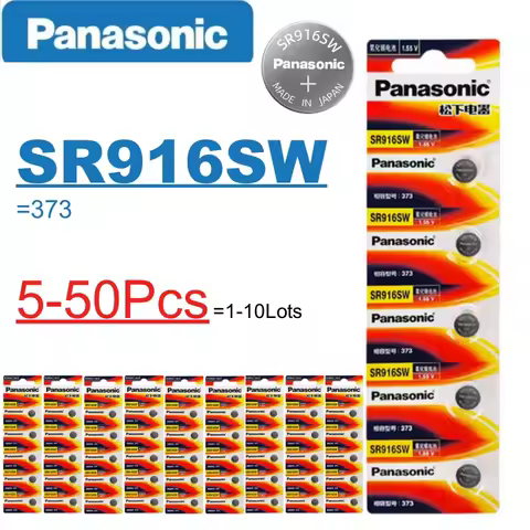 5-50PCS Panasonic SR916SW 373 Watch Battery for Tissot CK Quartz Watch Silver Oxide SR916 SW