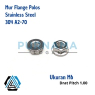 M6 PLAIN STAINLESS STEEL FLANGE NUT 304 A2-70