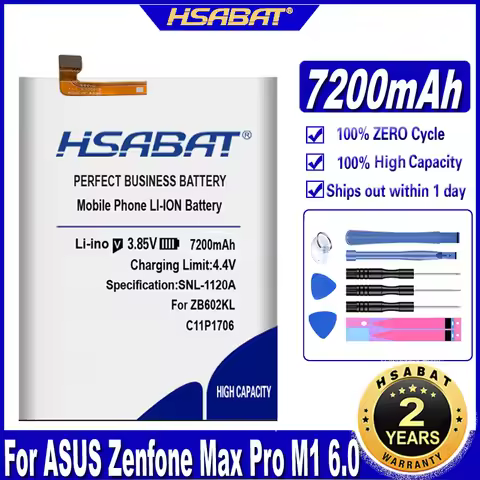 HSABAT C11P1706 7200mAh Battery for ASUS Zenfone Max Pro M1 ZB601KL ZB602KL X00TDB X00TDE / ZenFone 