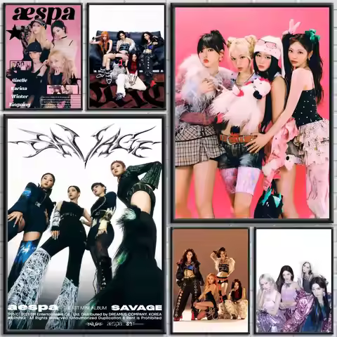 aespa Girl Group Poster Painting Prints Wall Art Picture Film Room Home Bar Cafe Decor Home Mural