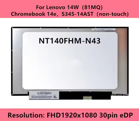14.0" Slim Laptop LCD Screen NT140FHM-N43 NT140FHM N44 N32 N45 For Lenovo 14W Chromebook 14e S345-14