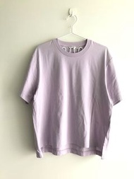 淺紫色 Uniqlo U airism 涼感厚短袖T恤 L 男女適穿