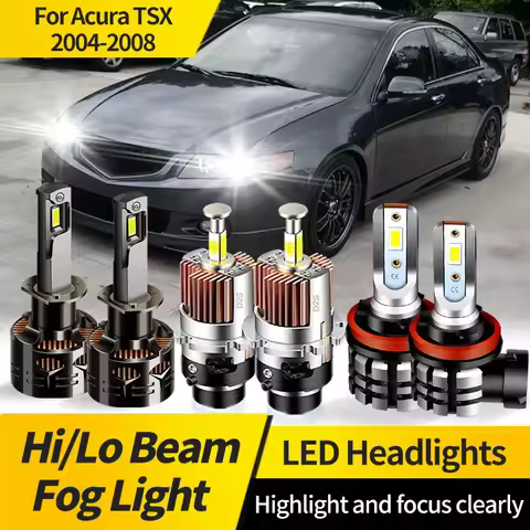 2PCS For Acura TSX 2004-2008 D2S H1 LED Headlight Bulb D2R White LED Hi/Lo Beam H11 Fog Light HID Xe