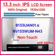 13.3" Laptop LCD Screen NV133WUM N43 NV133WUM-N43 B133UAN01.6 Display Matrix Panel Replacement 1920x