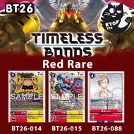 Digimon TCG BT26 ( Red Rare ) BT26-014-BT26-015-BT26-088