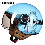 Motorcycle 3/4 Open Face Vintage Casco Men Retro Summer Scooter Motorbike Riding Helmet Casque Moto 