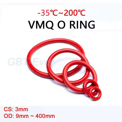 VMQ Red Silicone O-Ring Gasket CS 3mm OD 9mm ~ 400mm Silicon O Ring Washer Food Grade Sealing Ring W