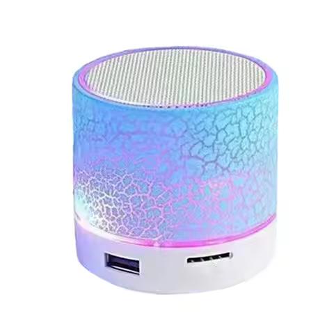 Wireless Mini Speaker, Subwoofer, Dazzle Crackle 7 Colour Light Wireless Mini Speaker, Portable Smal