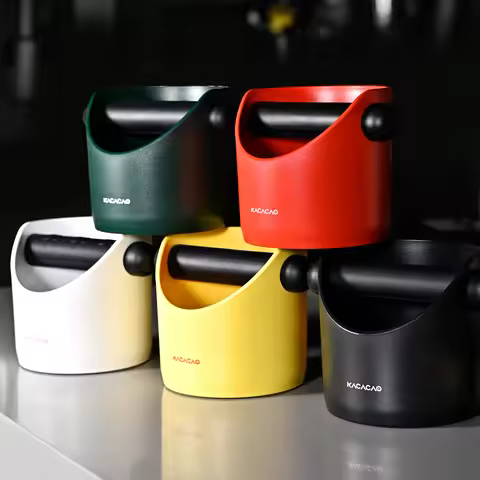 KACACAO Coffee Knock Box Anti-slip Pads Knock With Removable Professional Container Dump Waste Bin H