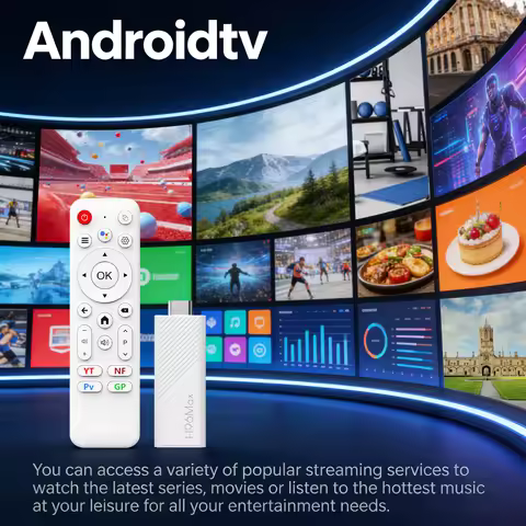 H96 MAX Android Smart TV Stick H313 2026 Allwinner Quad Core 4K Wifi6 BT5.0 2GB 16GB Voice Assistant