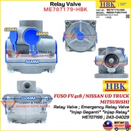 ME707179-HBK Fuso FV418 Nissan UD Truck Mitsubishi INJAP GEGANTI Emergency Relay Valve ; Air Master 