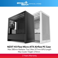 NZXT H3 Flow Micro-ATX Airflow PC Case - Black/White