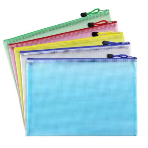 1Pcs A3 A4 A5 A6 Waterproof Plastic Zipper Paper File Folder Book Pencil Pen Case Bag File Document 