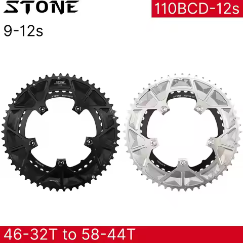 Stone 110bcd Double Chainring for Shimano 12S 5 Bolts Crank 12 Speed Road Bike Round 46 32t 52 36T 5