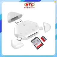 3in1 Type-C / Laining / USB multi-function card reader - reads TF/SD cards up to 1TB (White)