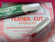 (1แถวมี10ล) FEATHER - Cut Stainless Hair Cut Razor Blades มีดโกน กันคิ้ว