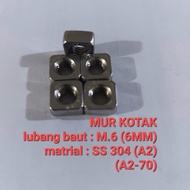Box NUT M.6 P.1,0 SS 304