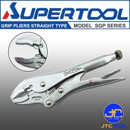 Supertool คีมล็อคปากตรง มี 4 รุ่น 4 ขนาด - Grip Pliers Straight Type 4 Size 113  140  185  225 mm. No. SGP100  SGP130  SGP175  SGP250
