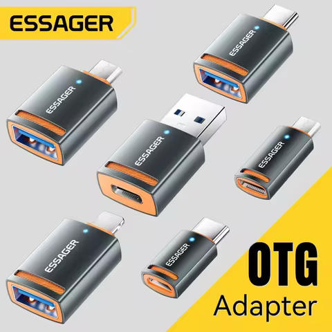 Essager USB3.0 OTG Adapter Type-C USB-A Micro Female to USB Micro iP Type-C Male Converter For Macbo