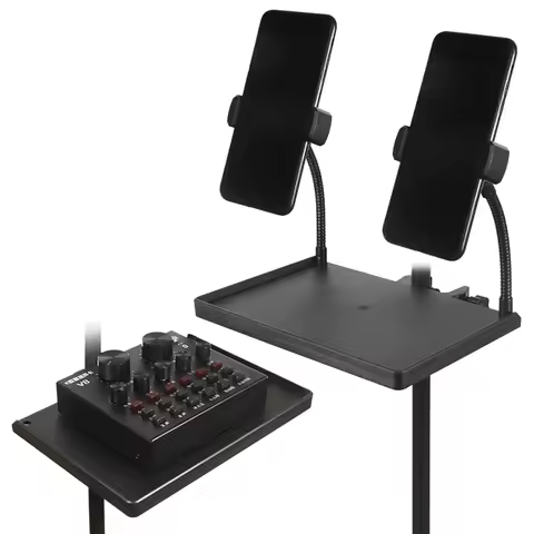【C】1Set Plastic Microphone Stand Sound Card Tray Live Tripod Bracket Tray Accessories Studio Broadca