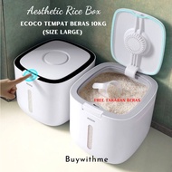 Ecoco Rice Dispenser Container Storage Box / Airtight Rice Storage / Rice Storage 10KG