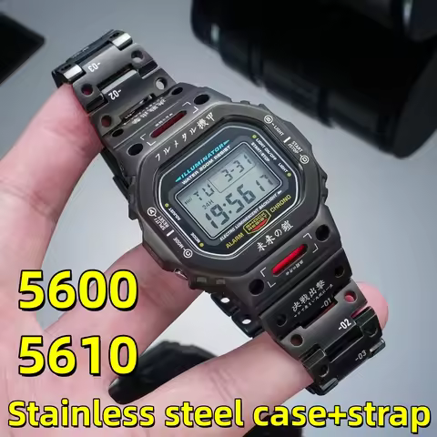 For Casio DW5600 GWM5610 G5600 GWB5600 Metal Bezel 5610 Stainless Steel Watchband Strap 5600 Wtach C