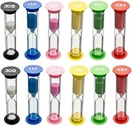 JZK 12x Sand Timer Set, Sandglass Set, Sand Clock, Hourglass with Sand Set for Children’s Game, Clas