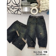 WOMEN THAO MINHON's big size baggy jeans, baggy jeans with 9 4-way stretch socks (M119) 60-100kg