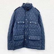 二手BURBERRY BRIT Brit 絎縫夾克，海軍藍，Nova 格紋內襯。