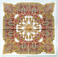 Celine 古董絲巾 - 頭巾 裝飾古典圖紋 20.5 x 20 英吋