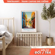 Wall painting, Mexico City Travel Poster, Home Decor Wall Art, Ciudad de México, comes with hanging 