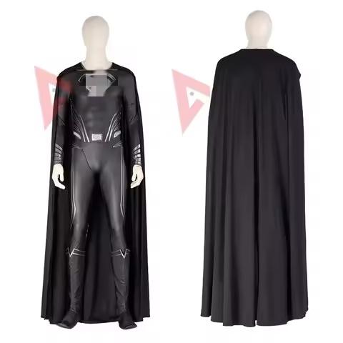New Clarkes Kenting Cosplay Costume Black Jumpsuit Cloak Super Hero Set Custom Made