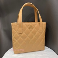 Chanel Vintage Beige Camel Vivien Bag