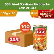 555 Fried Sardines Escabeche 155g (Case of 100pcs) - Rich in Calcium, Protein and Lycopene