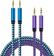2pack/10 Feet Aux Cord, 3.5mm Audio Cable Ox Chord Male to Male Headphone Cord Auxiliary Stereo Jack