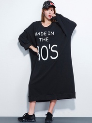 Oladivi L-9XL Plus Size Women Casual Loose Cotton Dress Comfortable Oversized Long Dress 6395 KCJ 7X