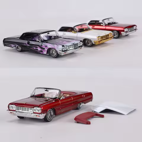 FineWorks 1:64 Chevrolet Impala Hardcover edition Open Full Door Alloy Model Car
